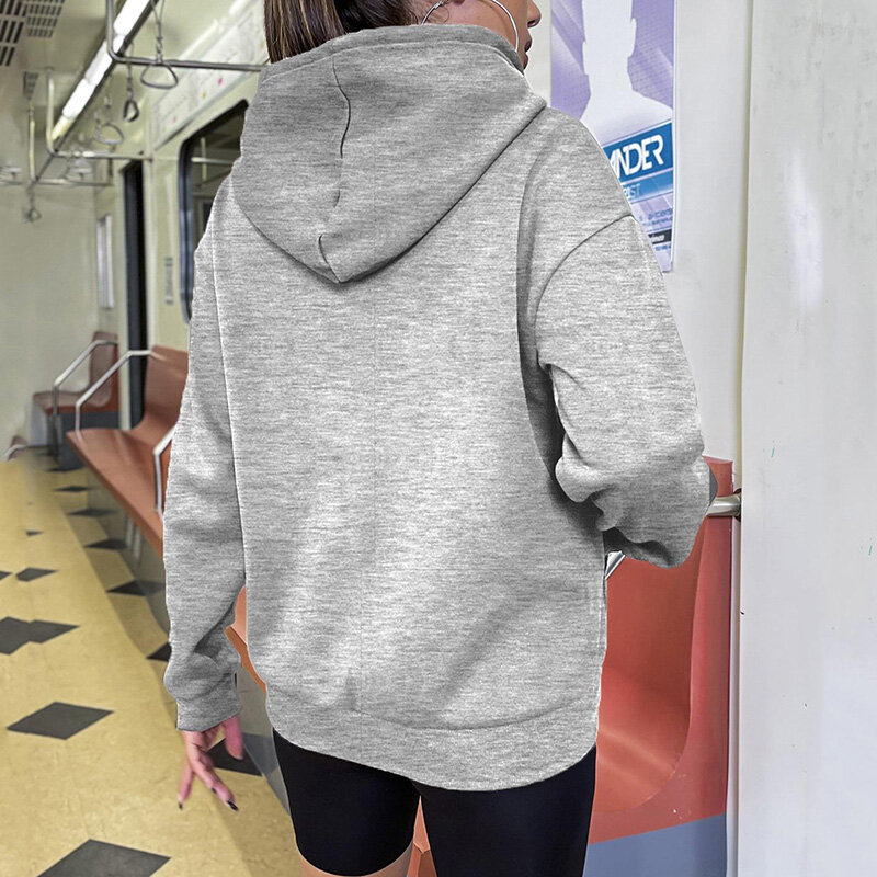 Mantel Bertudung Bulu Musim Gugur Mantel Lengan Panjang Mode Wanita Jaket Bomber Kasual Desain Saku Solid untuk Wanita 2022