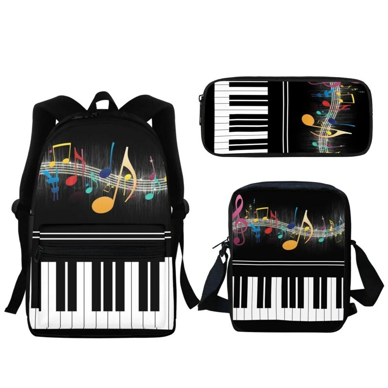 Mochila de diseñador de marca con estampado de notas de Piano para niña, mochila escolar de alta calidad para estudiantes, pequeña con bolsa de mensajero Temática musical, regalo