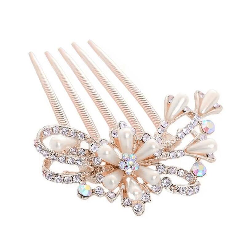 Hair Plug Pearl Hair Comb Comb Insertion Butterfly Insertion Accessory Hair Alloy Knot Hair Elegant Inserts Coil Rhinestone N1X8