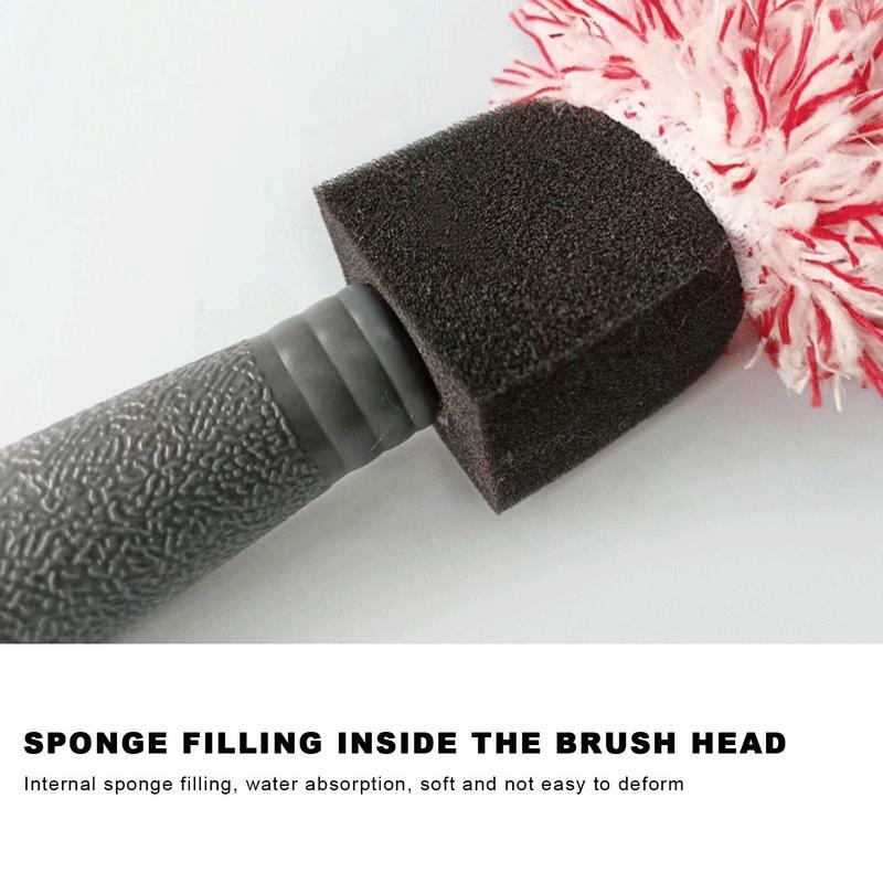 Car Wash Super Brush Plush Premium Wheels Brush Non-Slip Handle Easy To Cleaning Rims Spokes Wheel Brush Car Wash Accessories