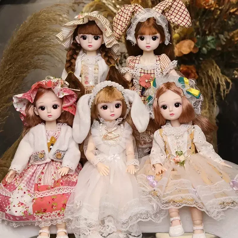 30cm 1/6 BJD Doll Little Cute Dress 21 Removable Joint Princess Beauty Makeup Fashion DIY Toy Gift Girl