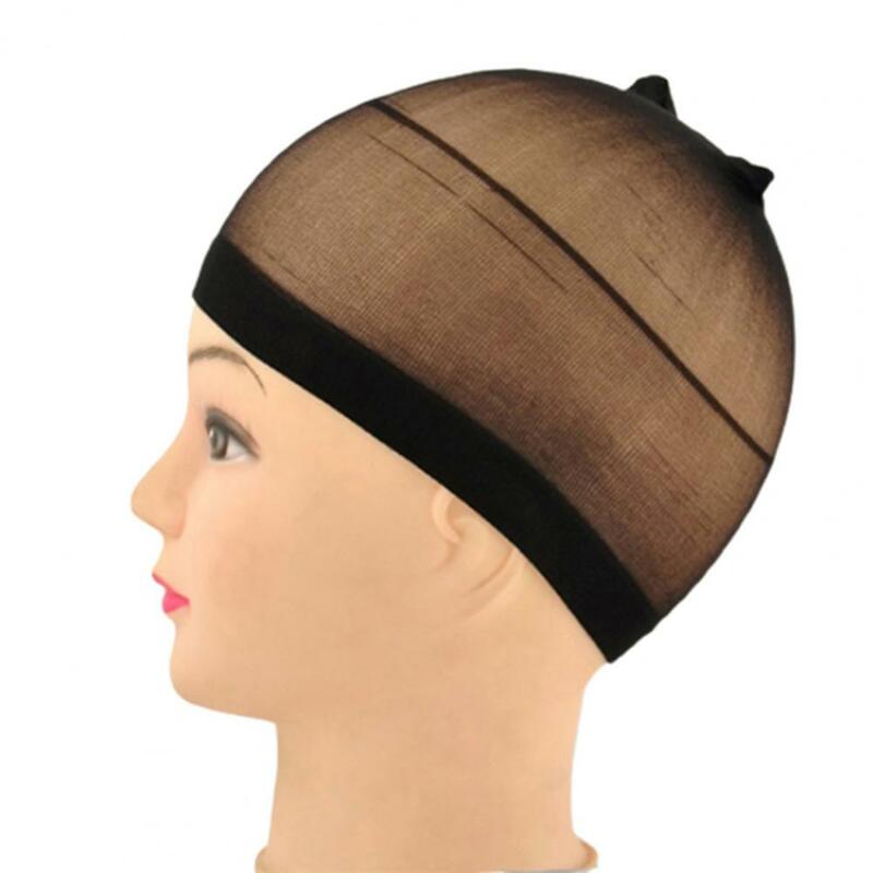 Topi Wig jala 2 buah topi Wig Liner stoking elastisitas tinggi topi Wig jaring rambut tenun Wig jaring rambut topi stoking untuk membuat Wig