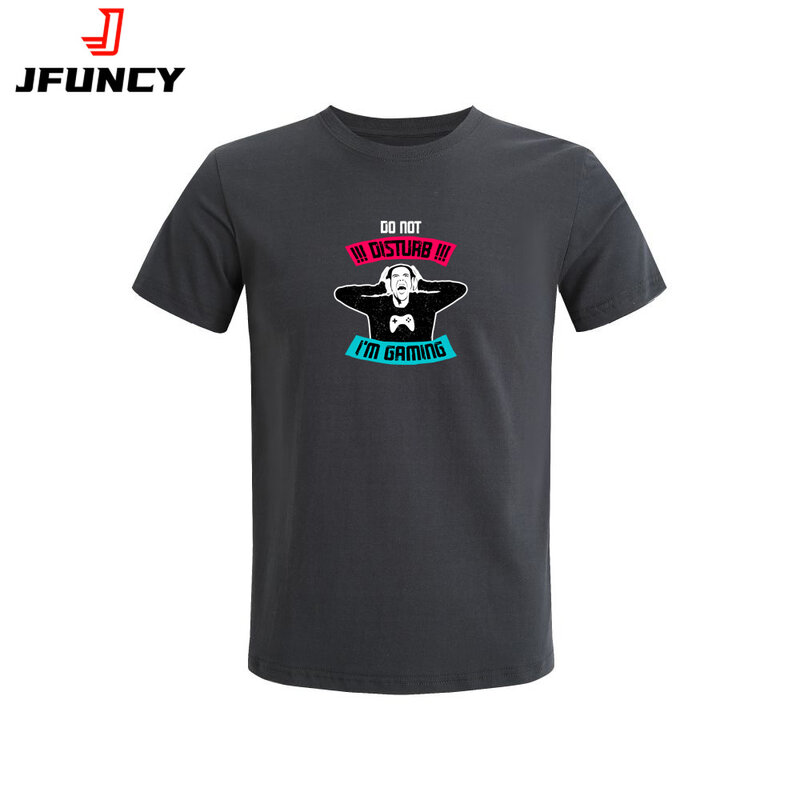 JFUNCY-Camiseta de manga corta para hombre, de gran tamaño Camisa de algodón, estampada, a la moda, verano, 2024