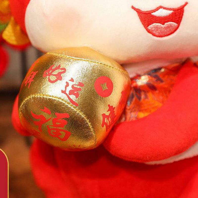 Peluche de dragón chino para decoración del hogar, juguetes de simulación de dragón, rojo de la suerte, suave, Año Nuevo Chino, Festival de Primavera, 2024