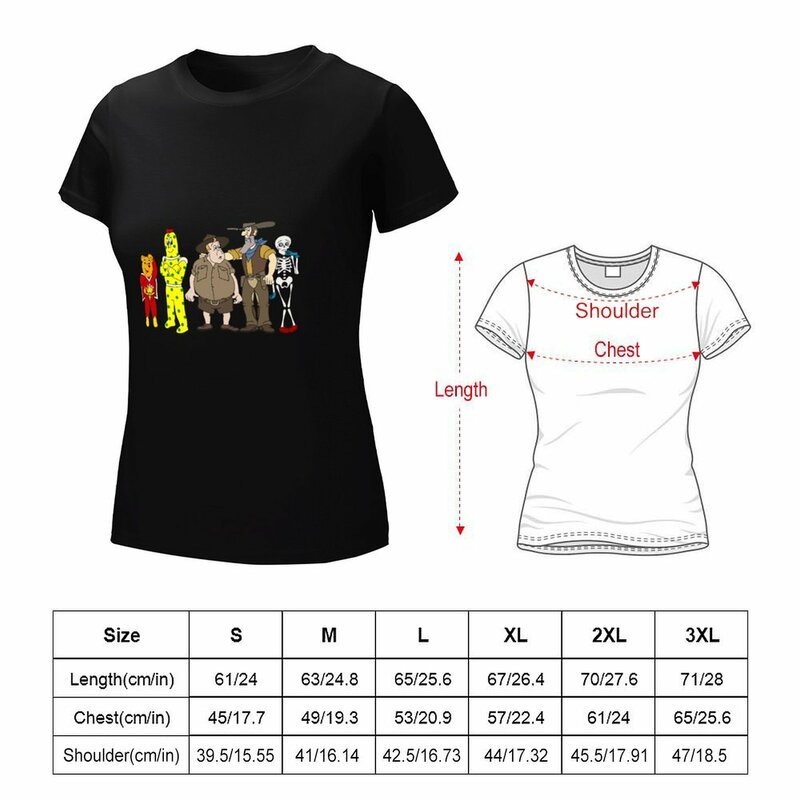 Überholte Cartoon T-Shirt süße Tops plus Größe Tops T-Shirts für Frauen Pack