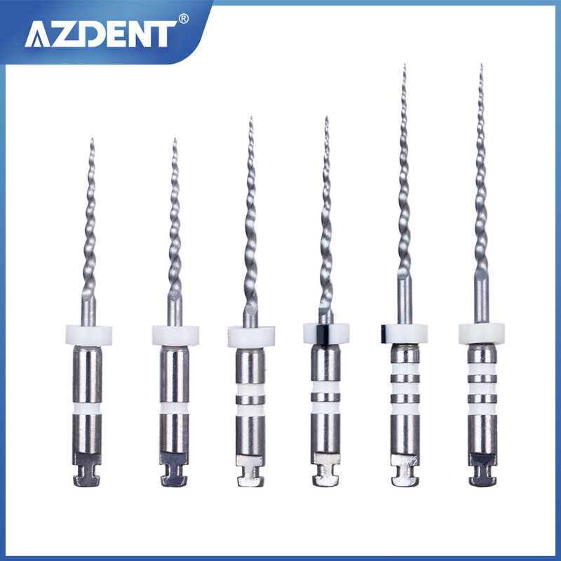 AZDENT الأسنان إعادة معالجة محرك الجذر قناة NiTi ملف D1-D3 إزالة ملء المواد قبل القناة إعادة تشكيل 6 قطعة/صندوق