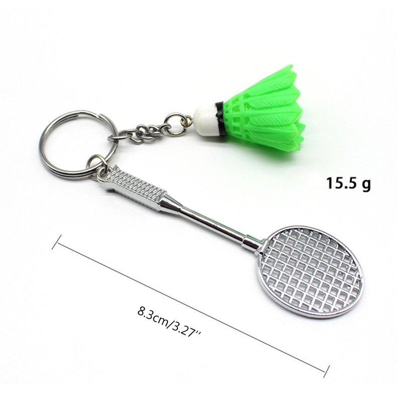 Badminton for Key Ring Backpack Decors, for Creative Gift for Sports Lover Badminton Bat Mini Two Pieces Keych G99D