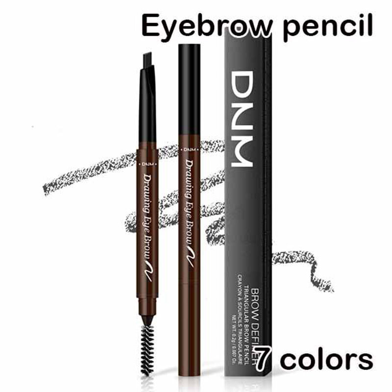Color Double Ended Eyebrow Pencils Rotatable Waterproof Non-smudge Long Lasting Eyebrow Pen With Brush Female Makeup Cosmetic