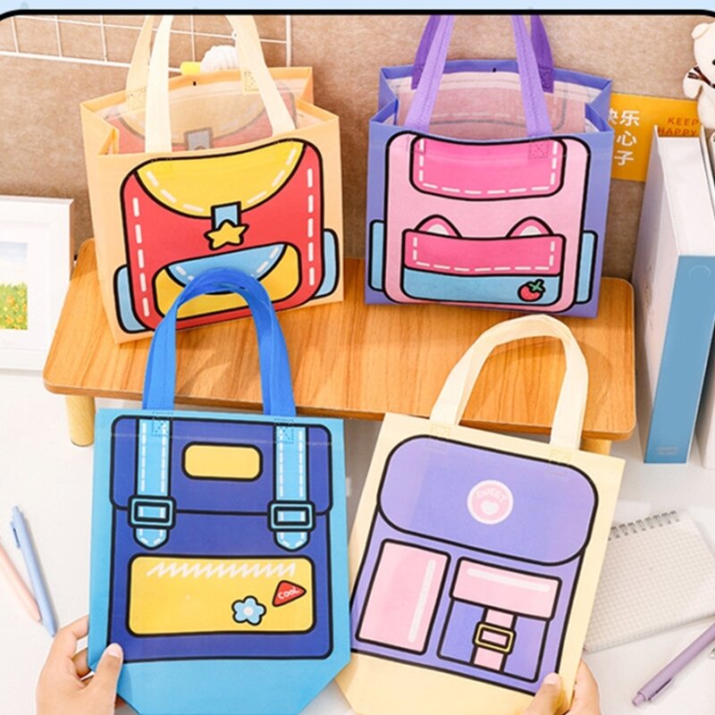 E74B Handbag Dopamine Color Handbag Large Capacity Fashion Cute Shopping Bag Holiday Festival Gift Bag for Kid Teen Children