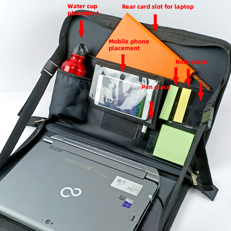 Multi-Function Car Folding Table, Mesa de jantar, Mesa Volante, Mesa Notebook, Saco do portátil, Dual-Purpose