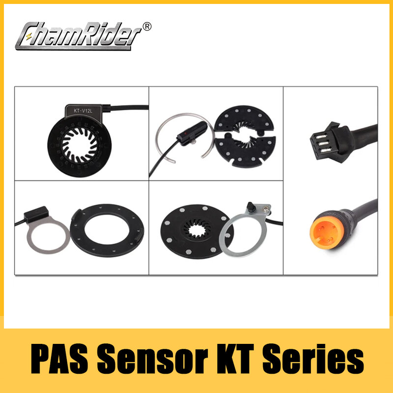 ChamRider-Sensor de asistencia de Pedal KT PAS V12L D12L BZ-4(8) BZ-10C Julet, conector impermeable, 6 imanes, sensores duales hall, 12 señales