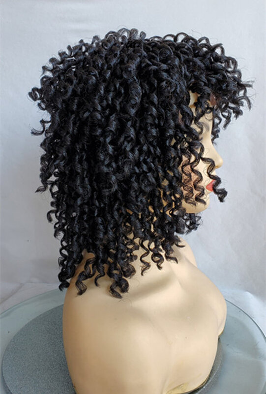 Peruca sintética ondulada longa com cacetada cheia para mulheres, cabelo natural encaracolado, castanho escuro, cabelo sintético feminino