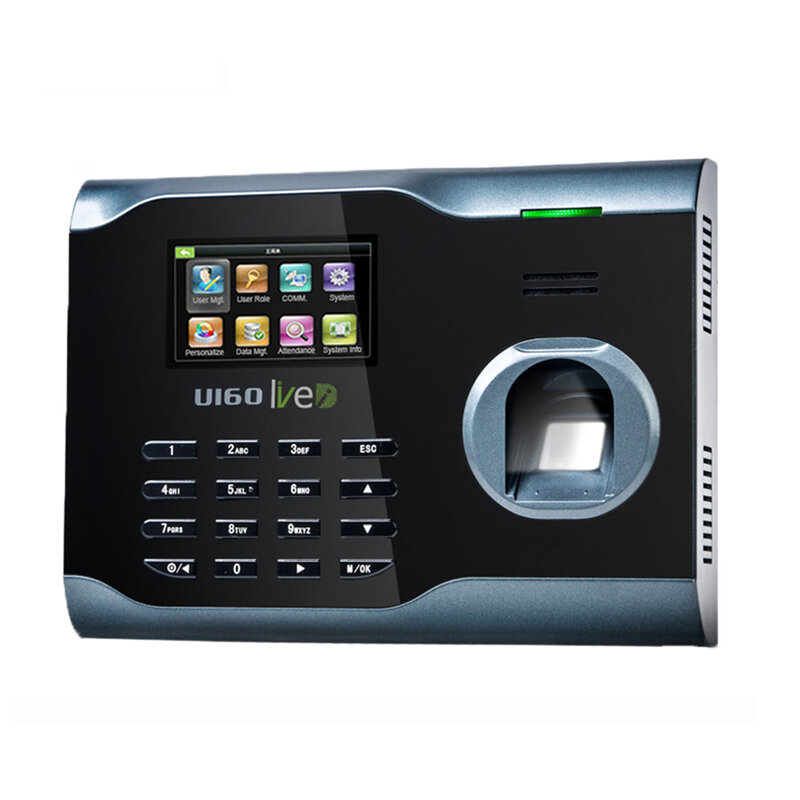ZK-Biometric Fingerprint Time Clock para empregado, gravador de tempo, Wi-Fi, TCP/IP, USB, cartão RFID opcional, U160