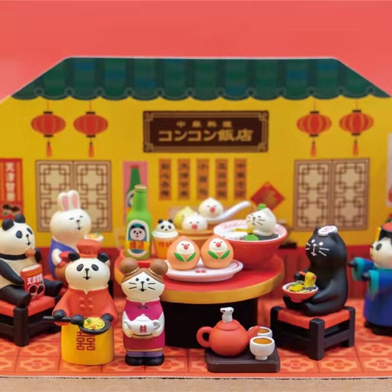 1 pz ristorante cinese scena decorazione Micro scena libreria decorazione da collezione casa Zakka Decor resina artigianato ornamenti giocattolo