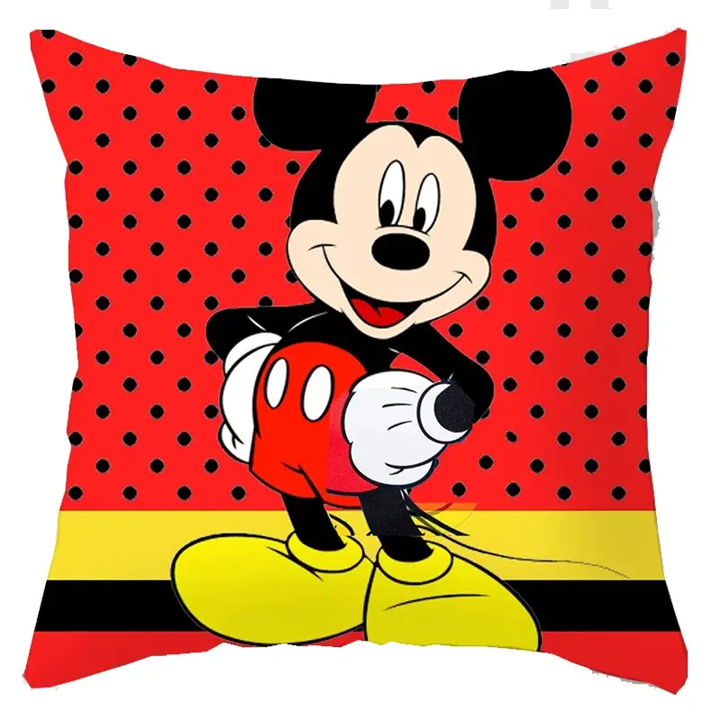 Sarung bantal Disney, sarung bantal Anime Mickey Minnie Mouse, pasangan, kartun anak laki-laki perempuan, hadiah ulang tahun pernikahan 45x45cm