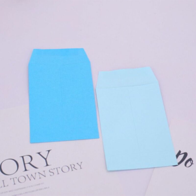 กระดาษคราฟท์ขนาดเล็ก100ชิ้นซองตกแต่งกระเป๋าสีชมพูสีฟ้า6x9ซม. ถุงขนมคุกกี้บรรจุภัณฑ์อบขนมขบเคี้ยว