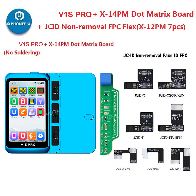 JCID JC V1SE V1S Pro-Projecteur de points avec câble flexible, carte de budgétaire de points, détection de matrice de points pour iPhone X à 15, identification qualifiée ale ne fonctionnant pas Fi