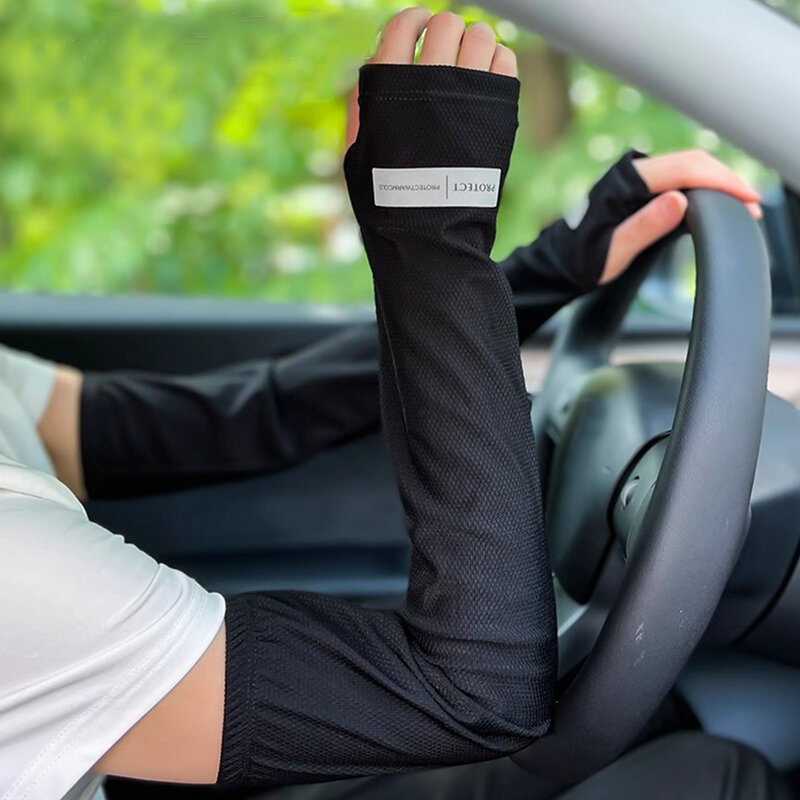 Hot Selling Driving Arm Sleeves Ice Silk Gloves Summer Outdoor UV Protection Riding Gloves Sunscreen Arm Warmers Sweat Absorbent