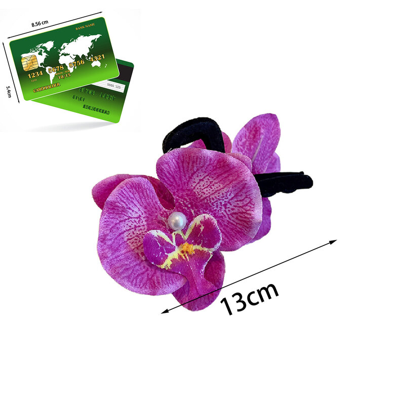 Kolorowa perła Phalaenopsis kwiatowa spinka do włosów dla kobiet słodka moda dwustronne pazury do włosów wysokiej jakości akcesoria do włosów prezenty