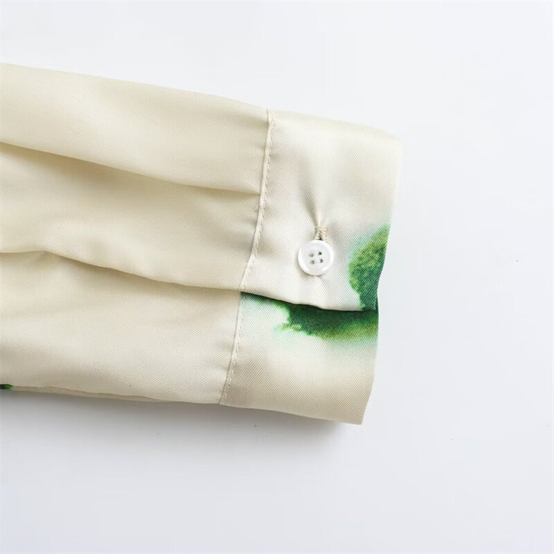 KEYANKETIAN-camisa de satén con estampado Floral para mujer, blusa holgada de gran tamaño con botonadura única, Top informal, novedad de 2024