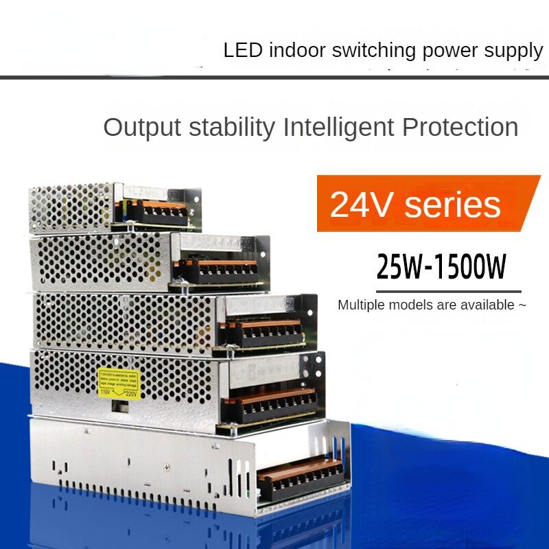 Fonte de alimentação comutada para tira LED, conversor AC para DC, S-1200-24 V, 50W, 60W, 72W