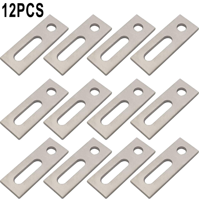 Placas adaptadoras de aço inoxidável para o parafuso do gancho, solar fotovoltaica, prata, feita para o parafuso do gancho, 1, 4, 12pcs