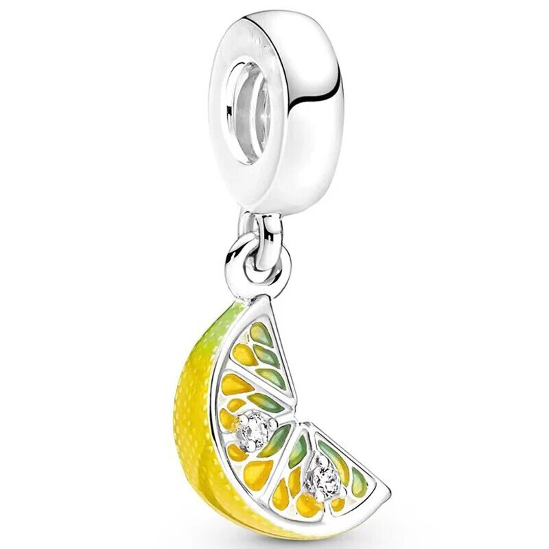 The new original flower strawberry love duck beads lemon butterfly pendant is suitable for the original Pandora lady bracelet gi