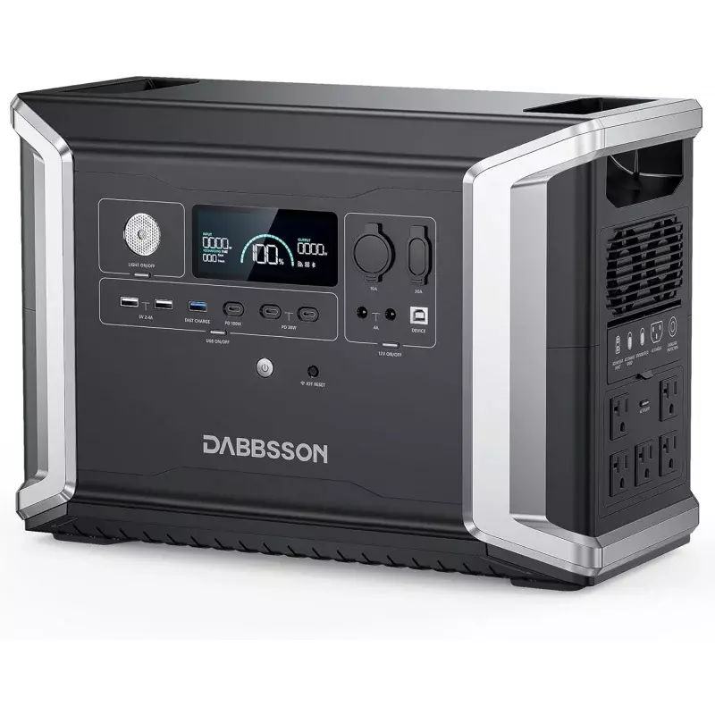 Dabbsson-central elétrica portátil, DBS2300, 2330Wh EV, estado semi-sólido, backup de bateria doméstica LiFePO4, máximo 8330Wh, 5x2200W, saídas AC