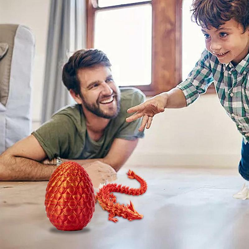 Dragon Egg with Dragon Inside para crianças, cristal articulado, brinquedo de mesa para meninos, decoração de casa e escritório