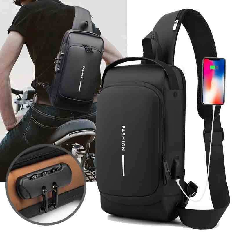 Многофункциональная мужская сумка через плечо с защитой от кражи и USB, дорожные нагрудные сумки-слинги через плечо, мессенджер