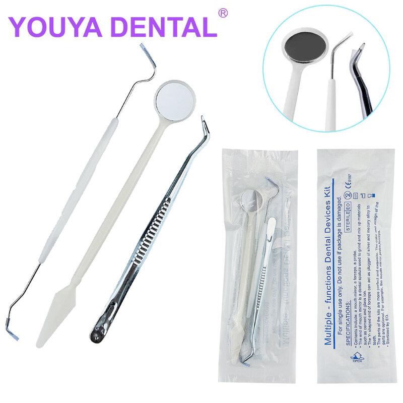 Dental Limpeza Ferramentas Set para Dentistas, Espelho Boca, Sonda Gancho, Pinça, Dentistas Instrumento, Exame Dentes, Odontologia Acessório, 3 PCs/Set