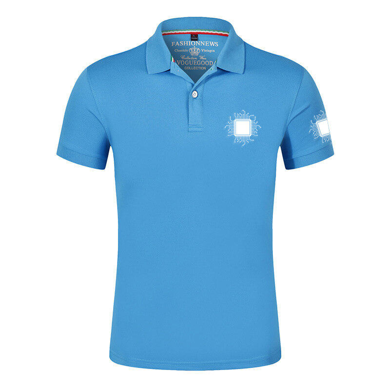 Schemat obwodu procesor CPU 2023 nowe letnie męskie koszule koszulka Polo z krótkim rękawem kontrastują z codziennymi stylowe topy Streetwear