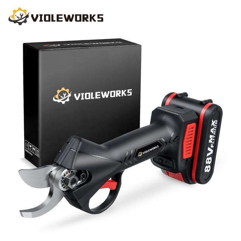 VIOLEWORKS-podadora inalámbrica de 30mm y 88V, tijeras de podar eficientes para árboles frutales, bonsái, cortador eléctrico de ramas de árboles, paisajismo