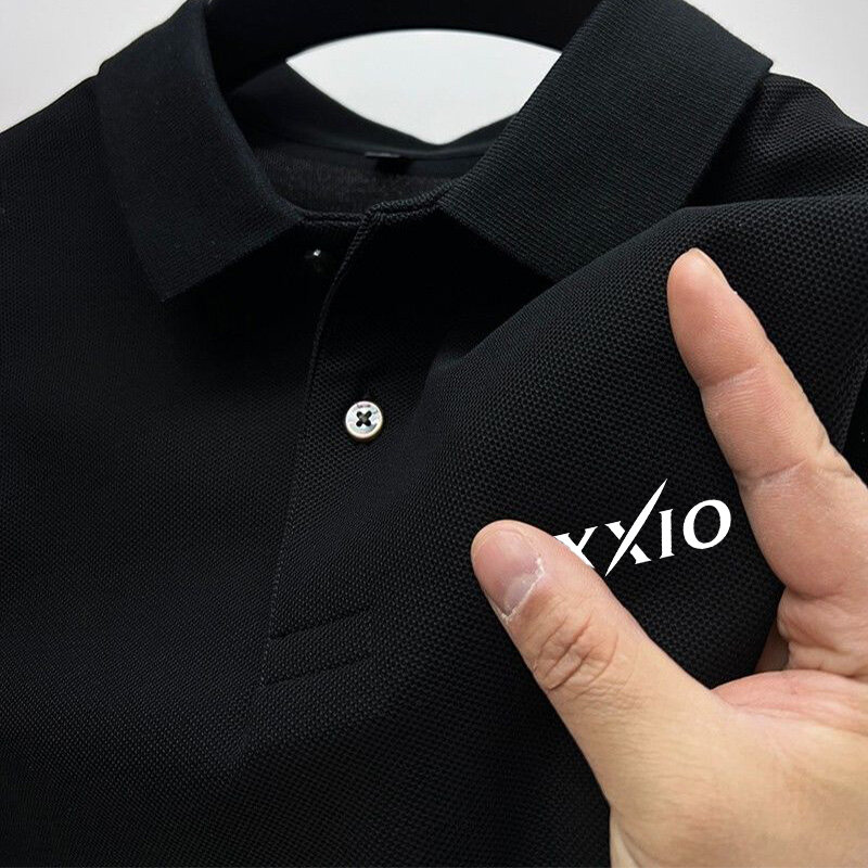 Summer trend casual POLO T-shirt for men's clothing, high-quality brand business men's lapel short sleeved POLO shirt