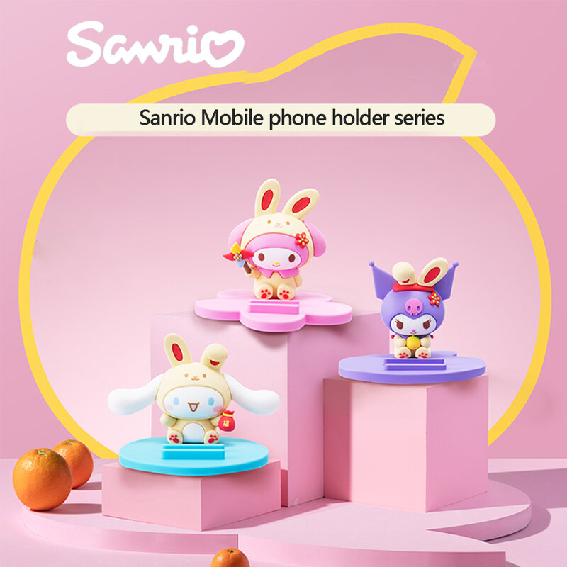 Sanrio อะนิเมะ3D ตุ๊กตาโต๊ะสำนักงานเครื่องประดับที่จับโทรศัพท์มือถือรูป Kuromi วันเกิด Series Kawaii สาวน่ารักของขวัญ