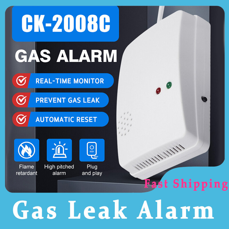 Sensor Gas Alam perlindungan keamanan, pendeteksi kebocoran Gas rumah pintar, Sensor peringatan kehidupan pintar CK-2008C Gas Hogar Inteligente