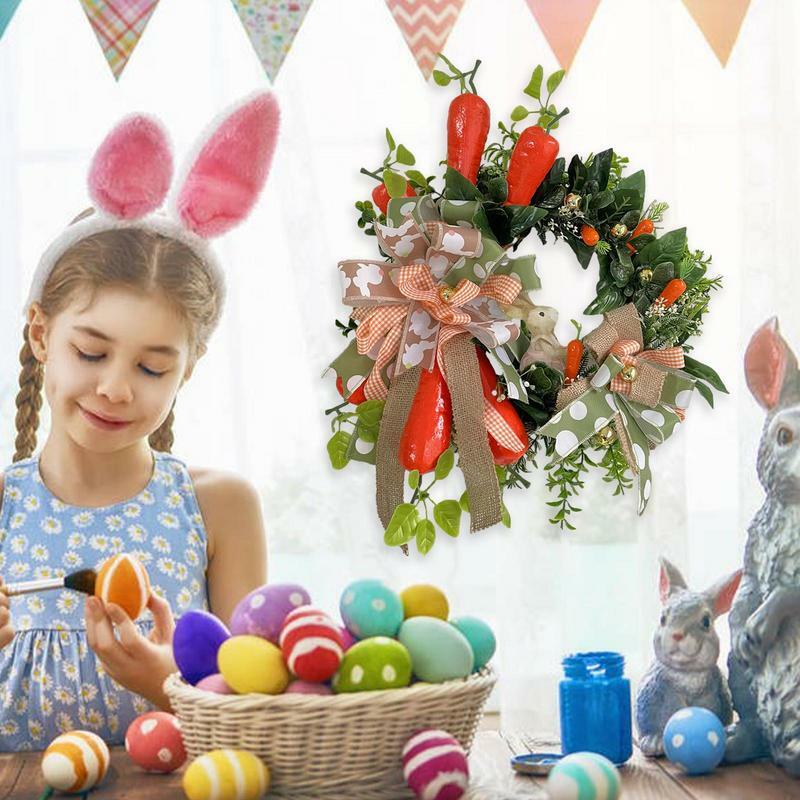 Easter Wreath Easter Floral Wreaths Easter Wreath Spring Easter with Eggs Easter Decoration Wreath for Indoor Outdoor Wall