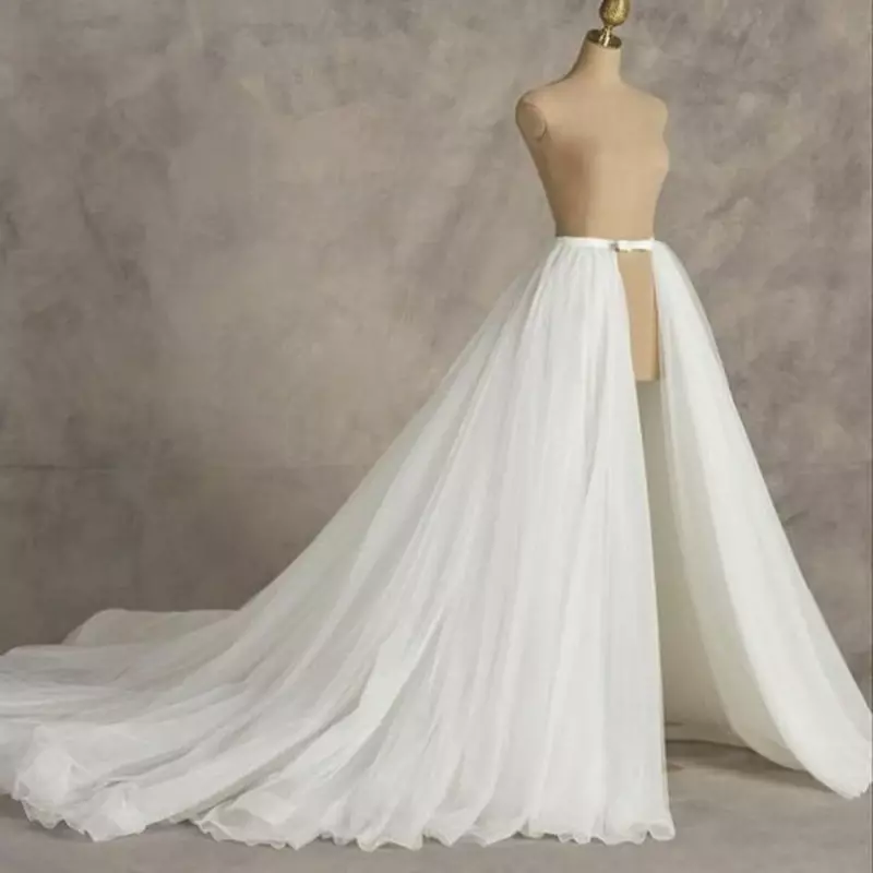 6-слойное Тюлевое платье, съемное свадебное платье со шлейфом, съемная Макси-юбка, свадебное платье, индивидуальный пошив