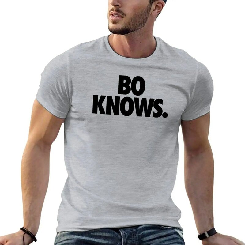 Nuevo BO KNOWS. Camiseta de gran tamaño para hombre, camisa divertida de anime