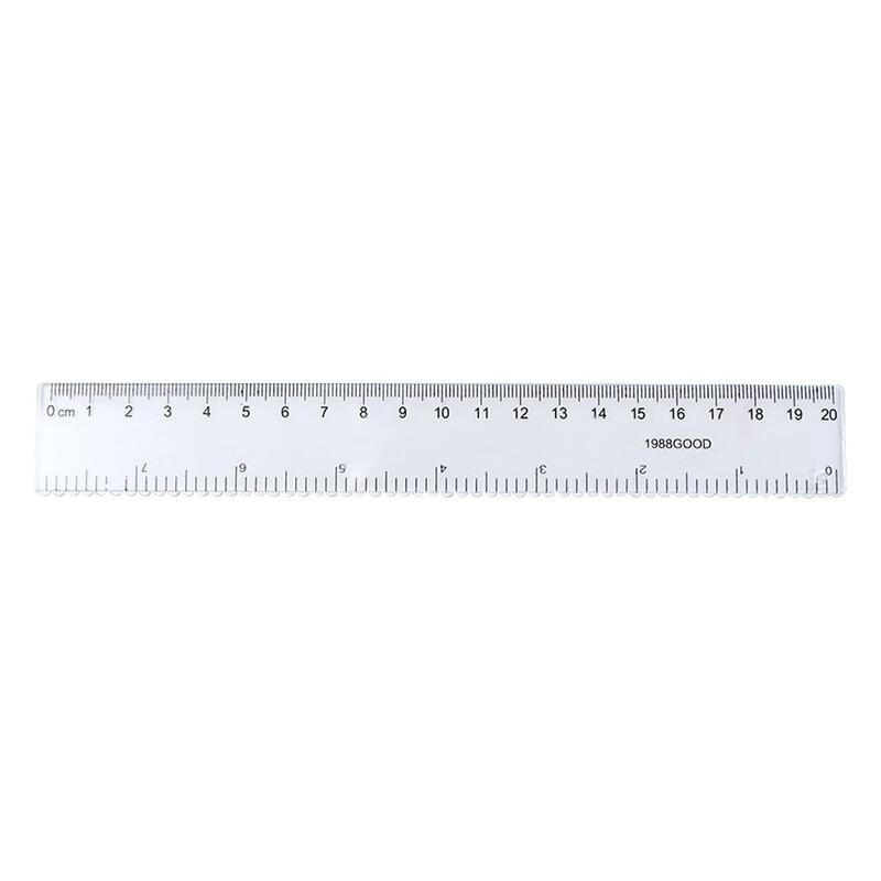 Learning Student 15cm 18cm 20cm Transparent Simple Style Triangle Ruler Straightedge Ruler Drawing Ruler Plastic Ruler