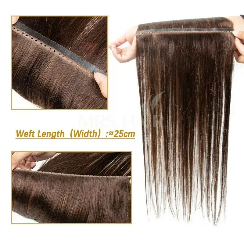 Pu wft-本物の人間の髪の毛のテープ,マイクロリンクアプリケーション,目に見えない穴,ツインタブ,長さ25cm,40〜50g
