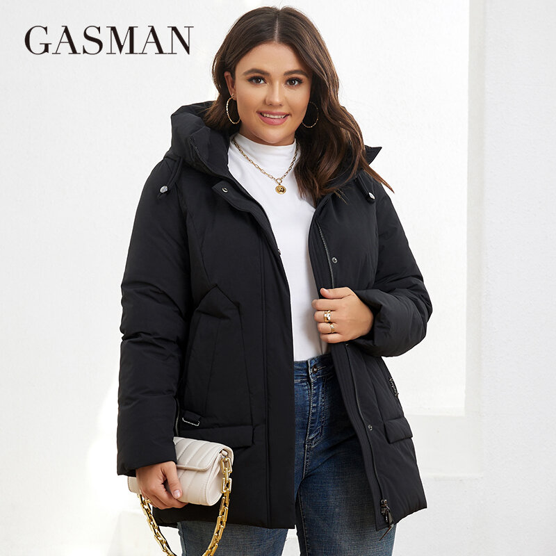 GASMAM ฤดูหนาว Parkas ผู้หญิง Plus ขนาดยาวซิปคลาสสิกออกแบบ Hooded หลวมลงเสื้อหญิงเสื้อ82209