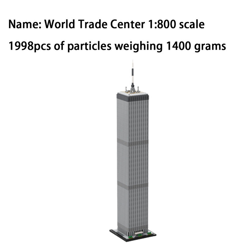 MOC-127129 World Trade Center 1:800 klocki 2000 szt. DIY klocki budowlane do prezenty dla dzieci rysunków elektronicznych