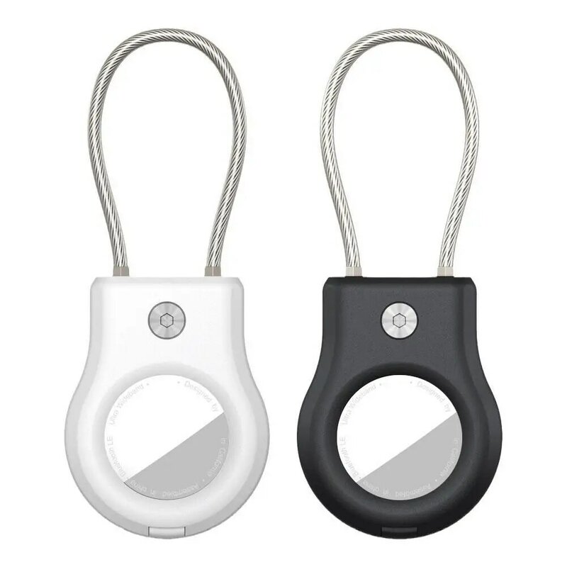 Compatible With Apple AirTag Secure Holder With Wire Cable Air Tag Lock Case Keychain Key Key Chain Luggage Tag For Keys