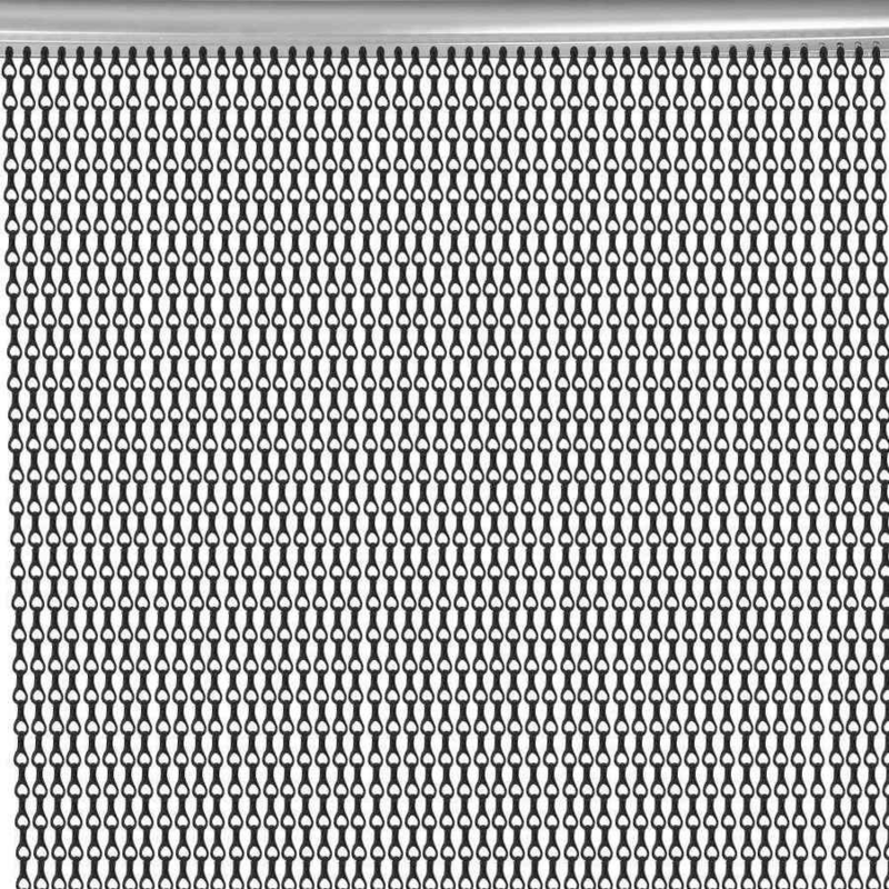 35x83 بوصة الفضة الألومنيوم سلسلة الستار شاشة معدنية لباب نافذة الديكور الداخلي