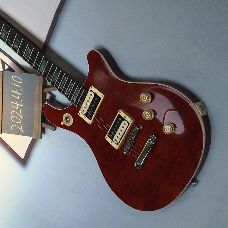 Mahogany guitarra elétrica com ouro Hardware, 6 cordas, frete grátis, entrega imediata, estoque