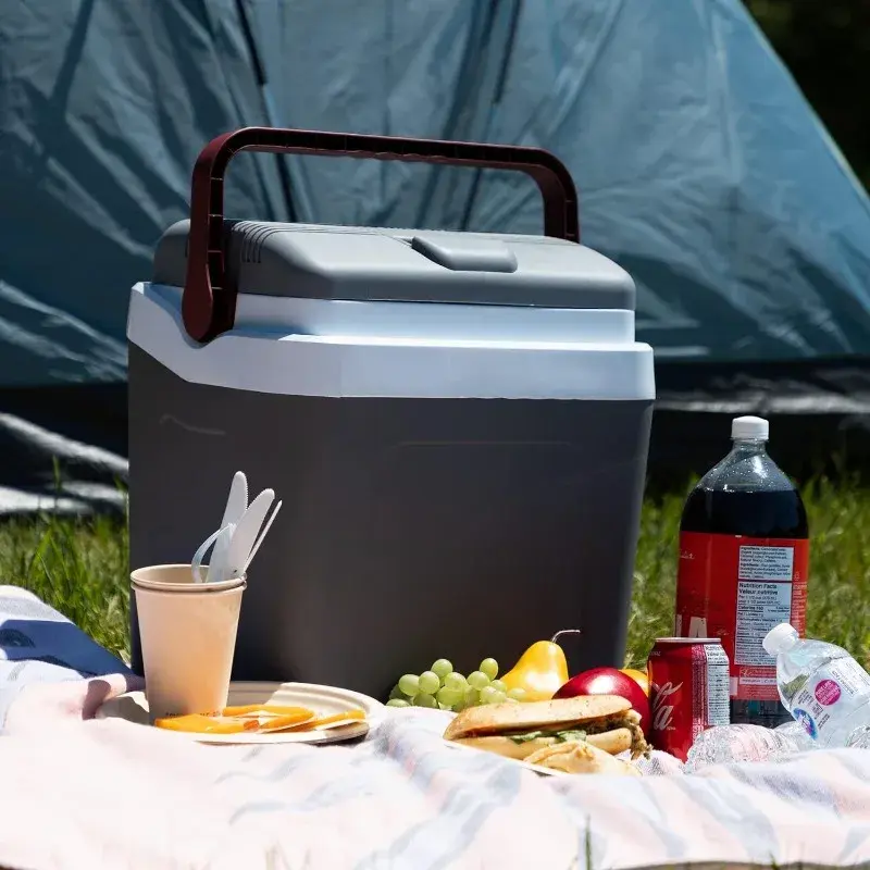 Koolatron Electric Portable Cooler Plug in 12V car Cooler 25 L (26 qt), No Ice Thermo Electric Portable Fridge for Camping