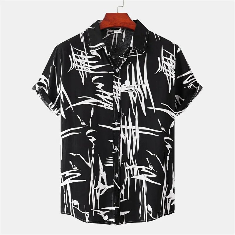 Einfache Herren hemd 3d gedruckt Retro Mode Top lose übergroße Kleidung jeden Tag lässig kurz ärmel ige Hemd Komfort Herren bekleidung