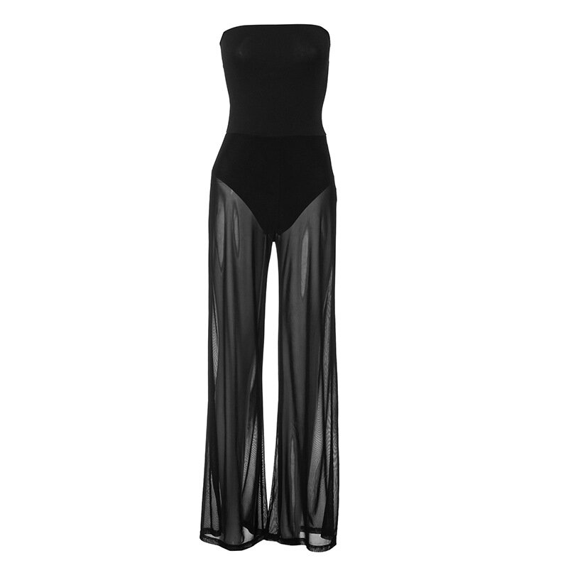 Sexy New Autumn And Winter Rompers Overalls Tops Fashion Slim See Through Women Jumpsuit One Pieces Outfits Y2k Party Vestidos