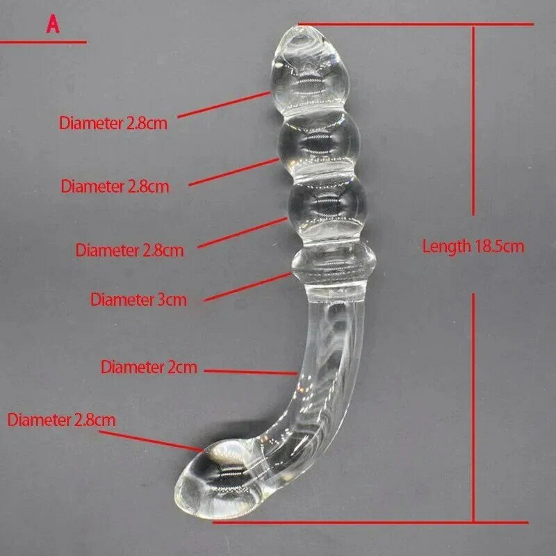 Pyrex Glass 8 perline anali Butt Plug stimolazione del punto G Dildo pene artificiale Dick Gay masturbarsi giocattolo adulto del sesso per le donne uomini
